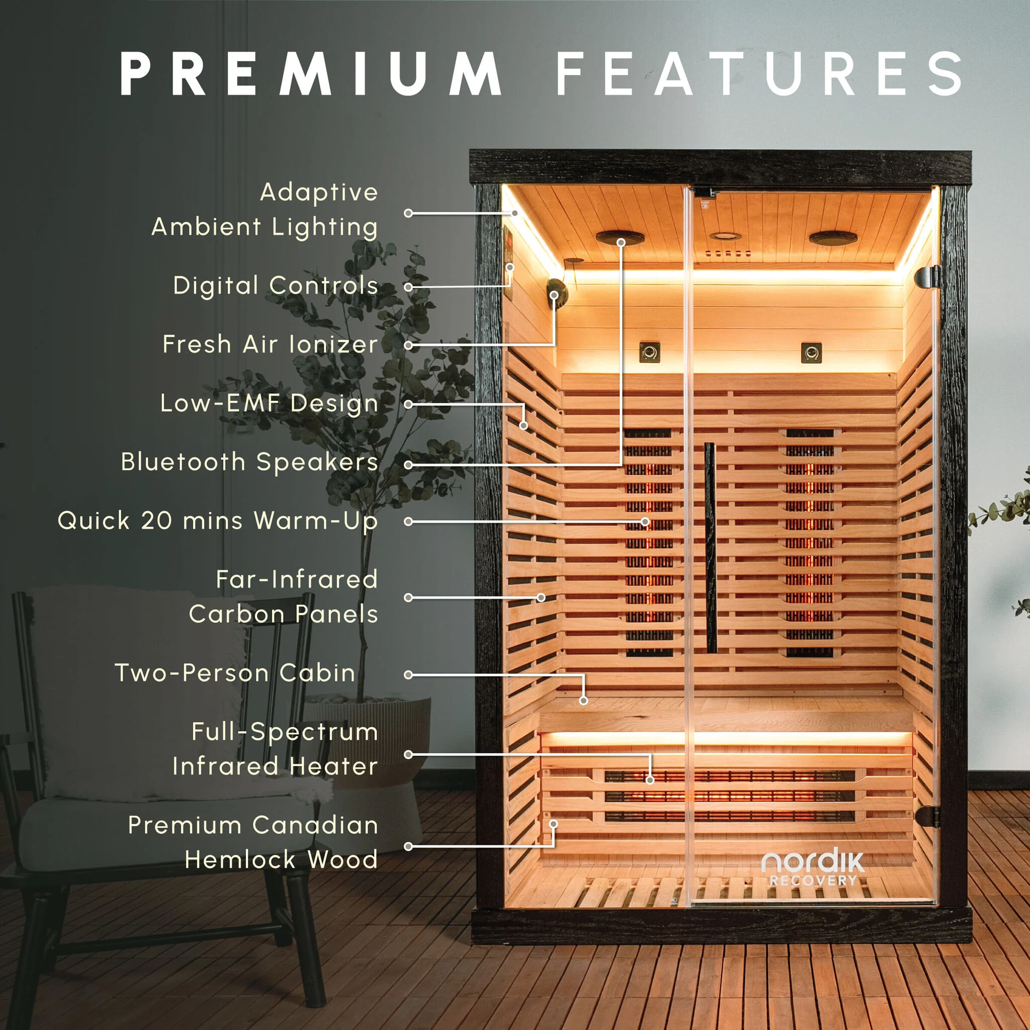 Nordik Recovery 2-Person Infrared Sauna - Image 4