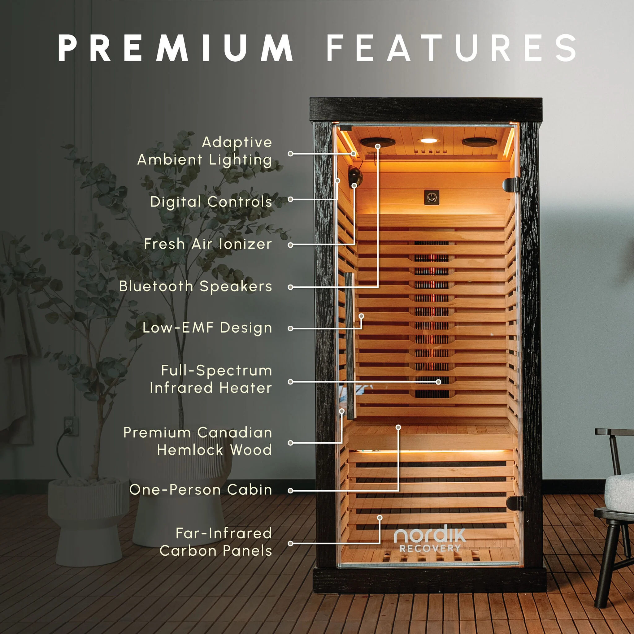 Nordik Recovery 1-Person Infrared Sauna - Image 4