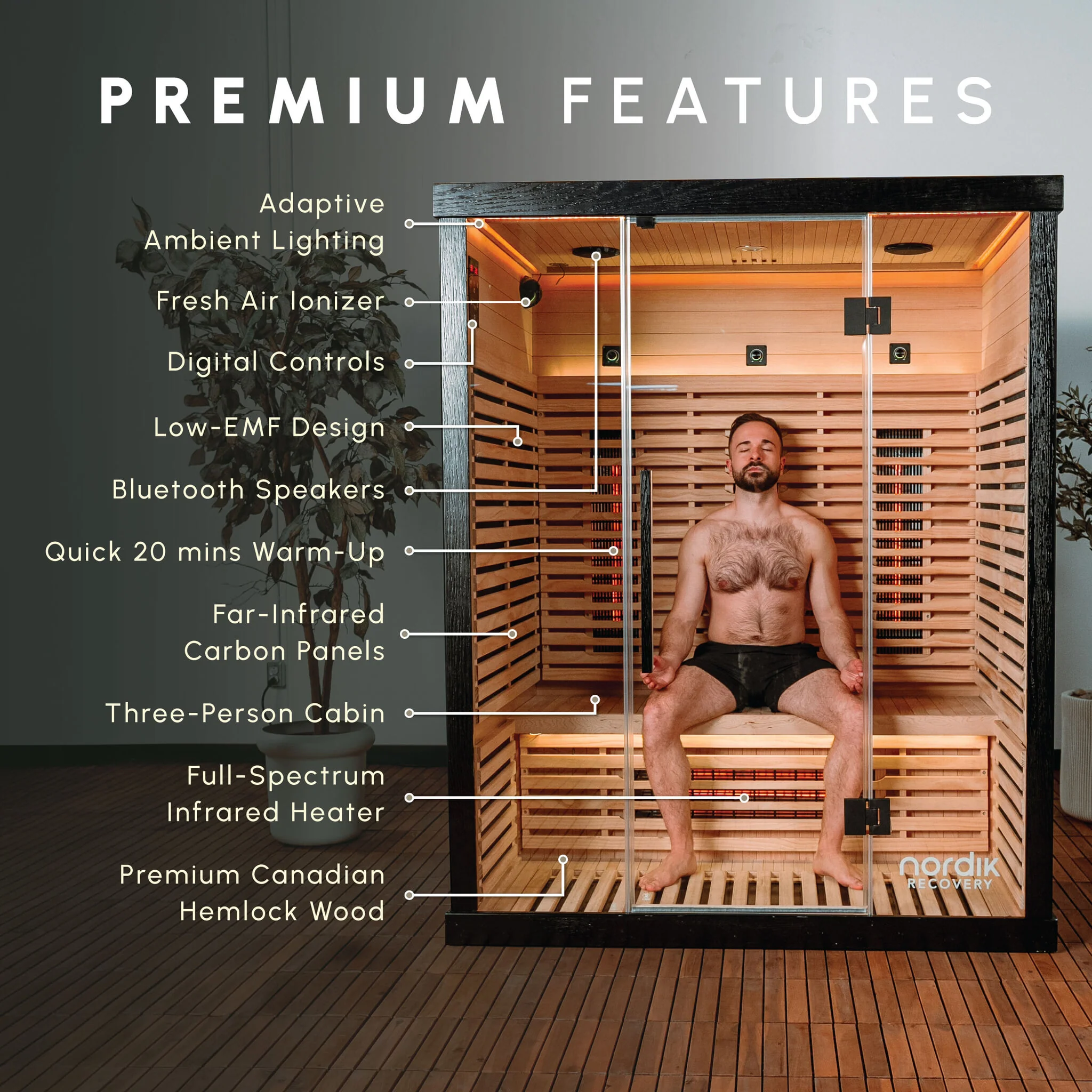 Nordik Recovery 3-Person Infrared Sauna - Image 4