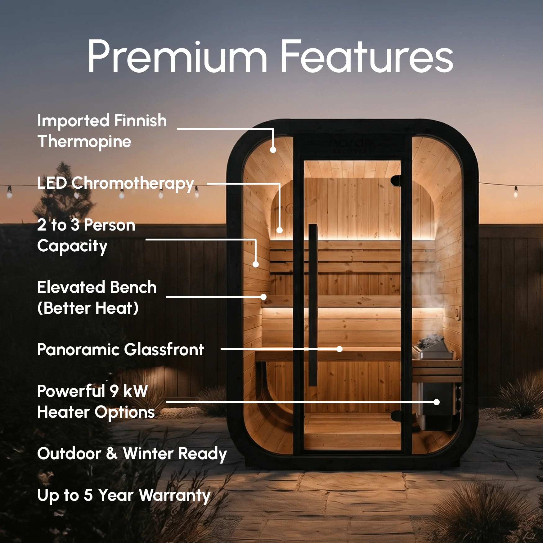 Sanctuary 2-3 Person Outdoor Sauna - Image 6