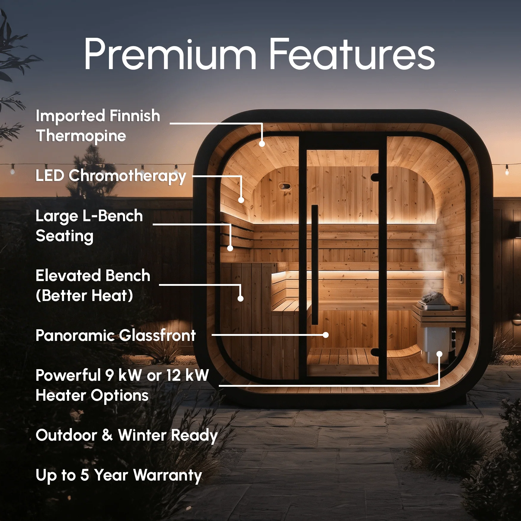 Sanctuary 4-6 Person Outdoor Sauna - Image 6